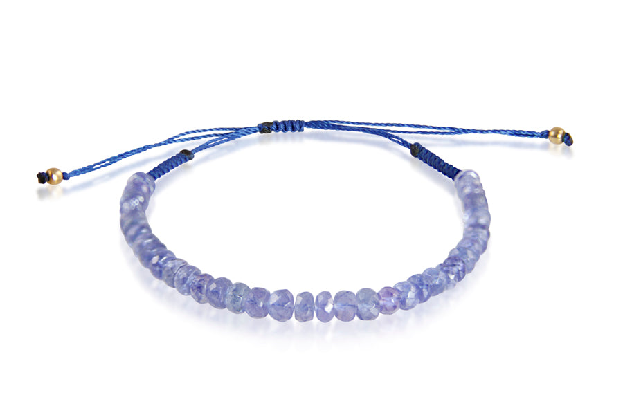 Discount Wholesale Same Quality Natural Genuine Blue Tanzanite Finished  Stretch Bracelets Round 6mm Small Beads